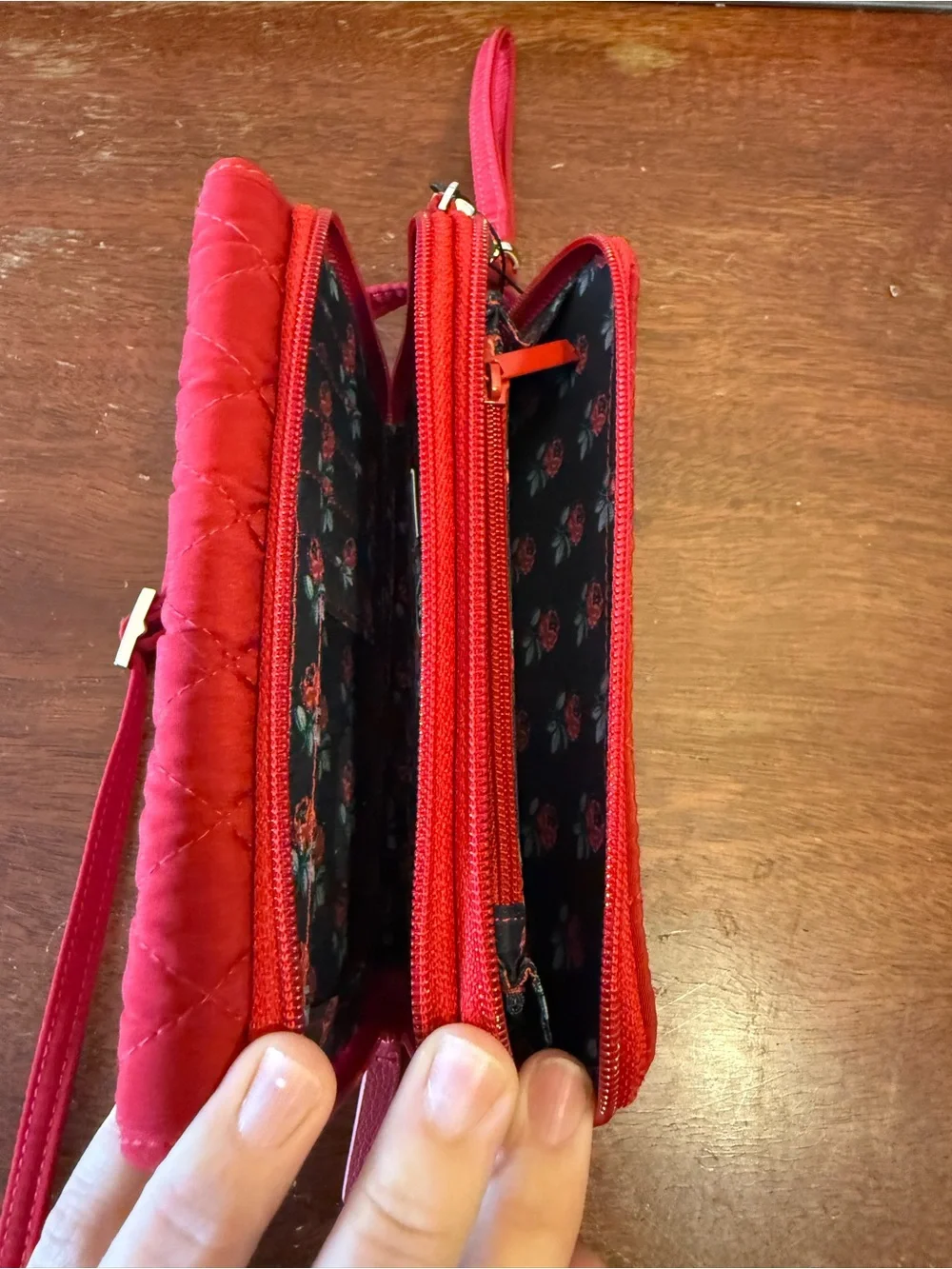 Vera Bradley Quilted Crossbody Wallet - Red